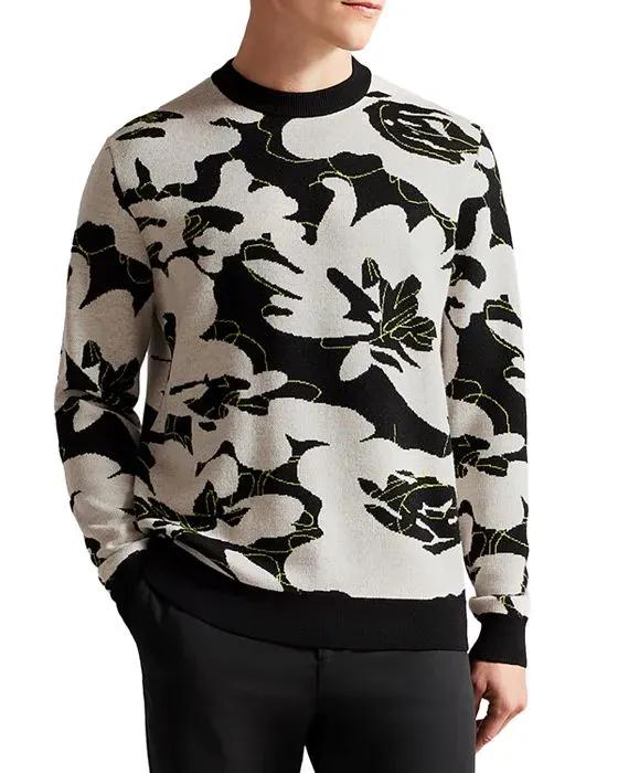 Ozier Wool Floral Crewneck Sweater