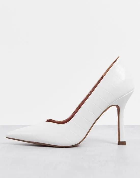 Pablo high heeled pumps in white