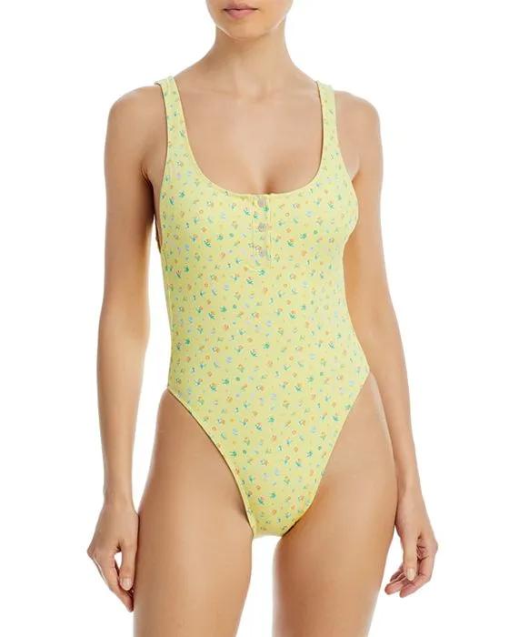 Pacific Floral Print One Piece Swimsuit