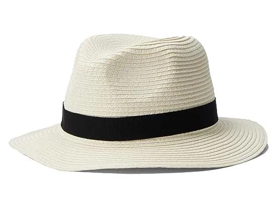 Packable Straw Fedora Hat