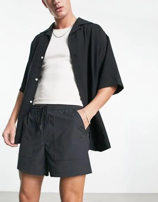 PacSun reed twill volley shorts in black