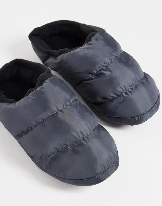 padded slippers in gray