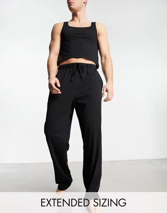 pajama set with square neck tank top and pants in black