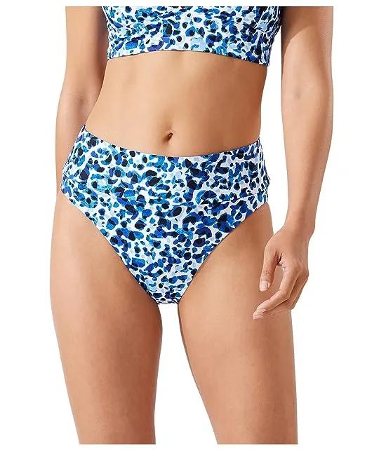 Palm Modern Leopard High-Waist Bikini Bottoms
