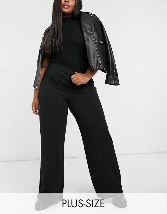 pants with wide leg in black