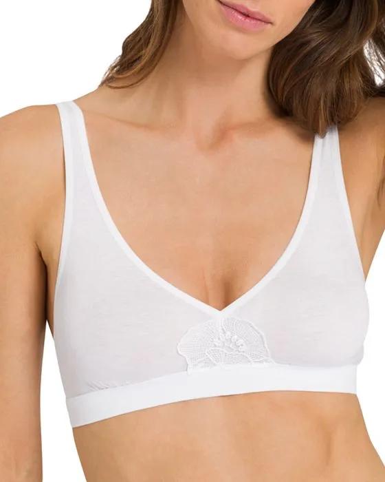 Paola Embroidered Cotton Soft Cup Bra