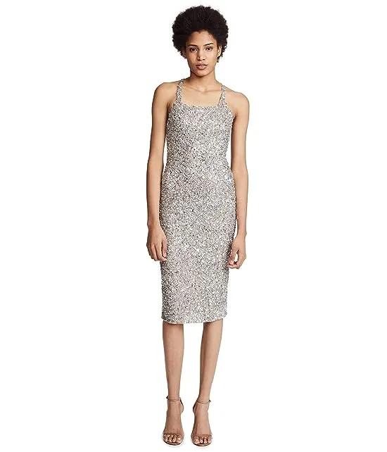 Parker Women's Sage Sleeveless Fitted Beaded Dress