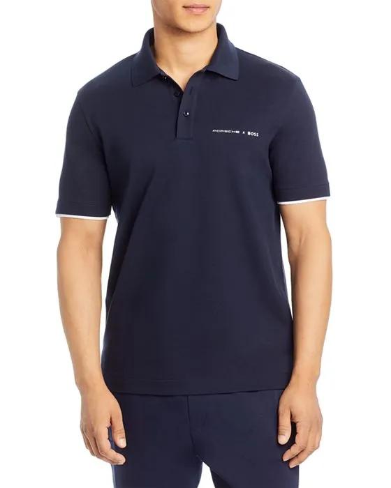 Parlay 260_Ps 102494 Cotton Blend Logo Print Tipped Polo