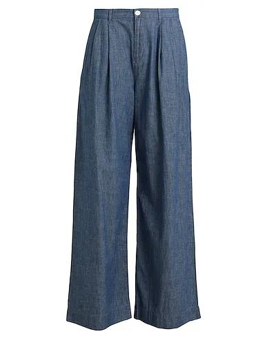 Pastel blue Casual pants PLEATED CHAMBRAY WIDE-LEG PANT
