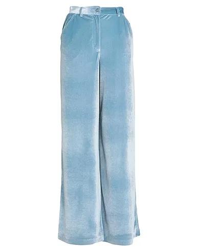 Pastel blue Chenille Casual pants