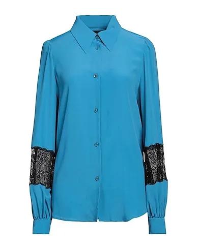 Pastel blue Crêpe Lace shirts & blouses