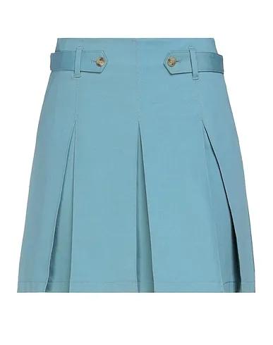 Pastel blue Gabardine Midi skirt