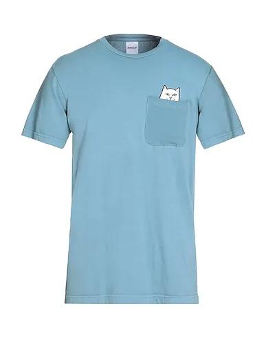 Pastel blue Jersey T-shirt Lord Nermal Peace Pocket Tee
