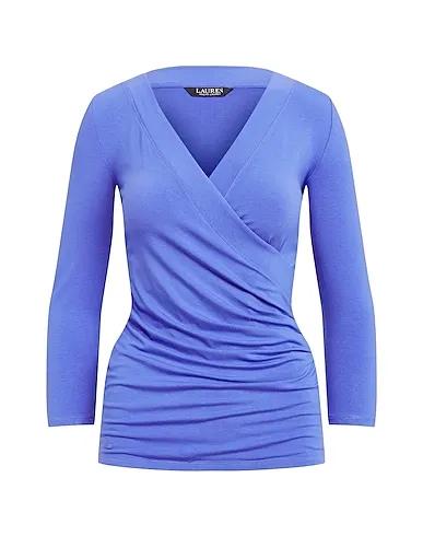 Pastel blue Jersey T-shirt WRAP-STYLE JERSEY TOP