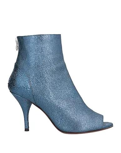Pastel blue Leather Ankle boot