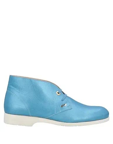 Pastel blue Leather Ankle boot