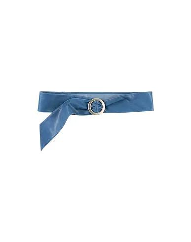 Pastel blue Leather High-waist belt