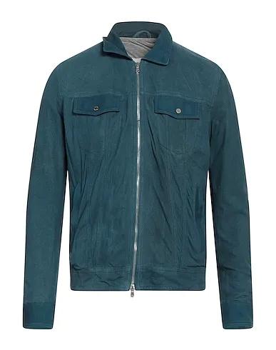 Pastel blue Leather Jacket