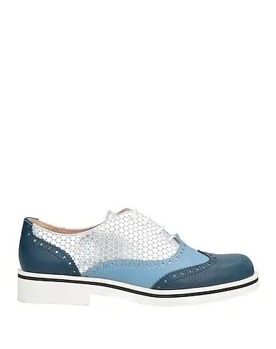 Pastel blue Leather Laced shoes