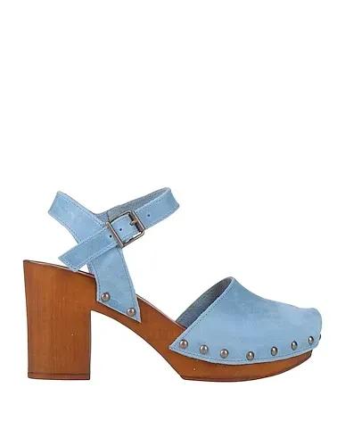 Pastel blue Leather Mules and clogs