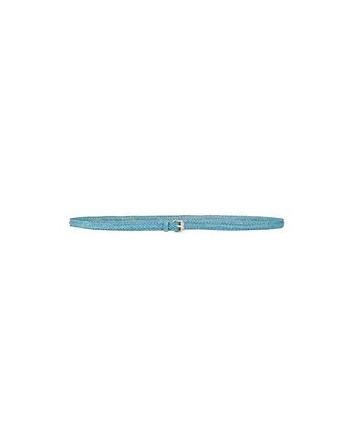 Pastel blue Leather Thin belt