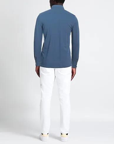 Pastel blue Piqué Solid color shirt