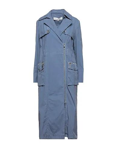 Pastel blue Plain weave Full-length jacket