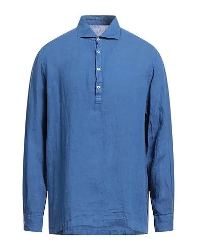 Pastel blue Plain weave Linen shirt