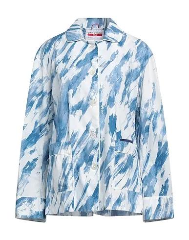 Pastel blue Plain weave Patterned shirts & blouses