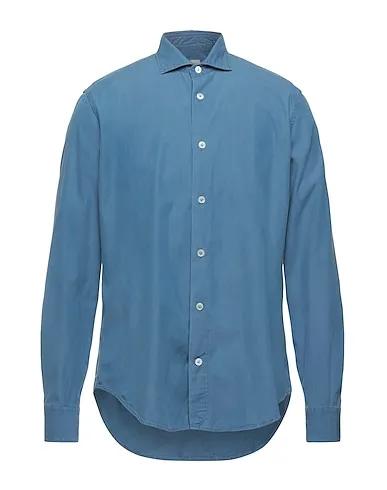 Pastel blue Plain weave Solid color shirt