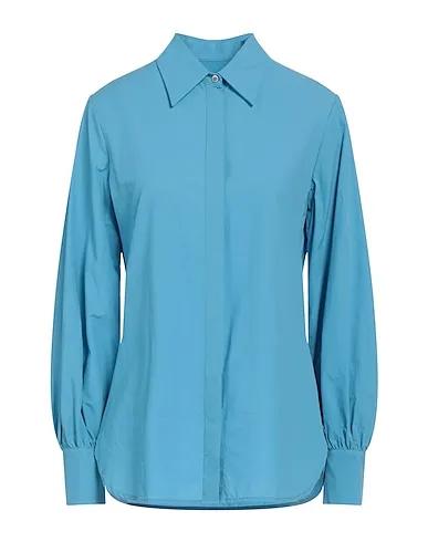 Pastel blue Poplin Solid color shirts & blouses