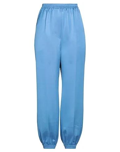 Pastel blue Satin Casual pants