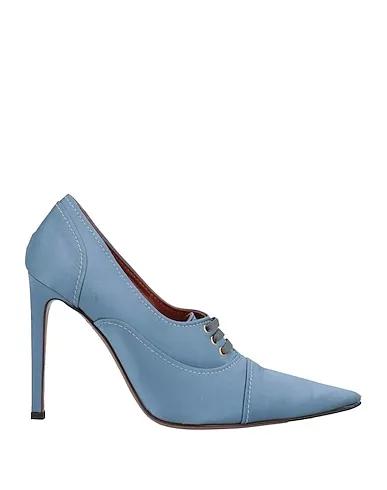 Pastel blue Satin Laced shoes