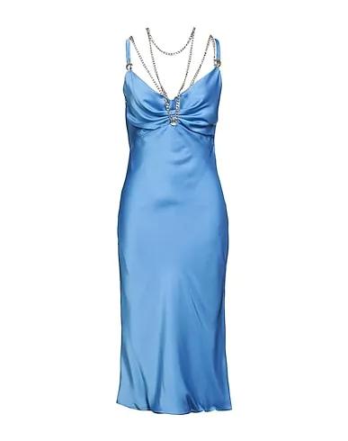 Pastel blue Satin Midi dress