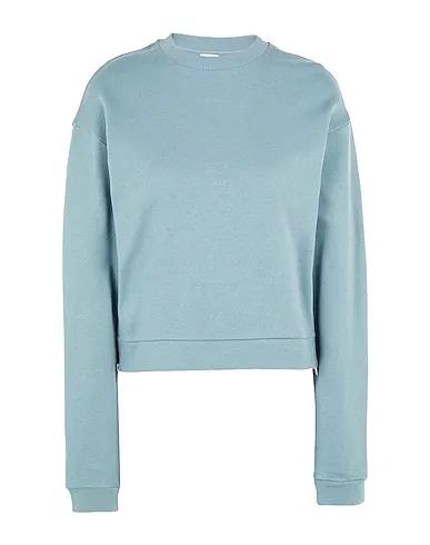 Pastel blue Sweatshirt ORGANIC COTTON  L/SLEEVE SWEATSHIRT W/ SIDE ZIPS
