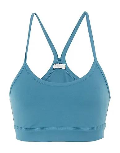 Pastel blue Synthetic fabric Crop top RECYCLED POLY BRA
