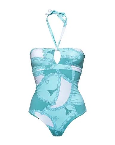 Pastel blue Synthetic fabric One-piece swimsuits