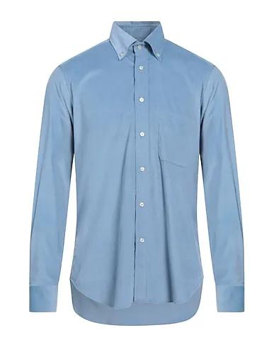 Pastel blue Velvet Solid color shirt