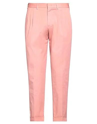 Pastel pink Cotton twill Casual pants