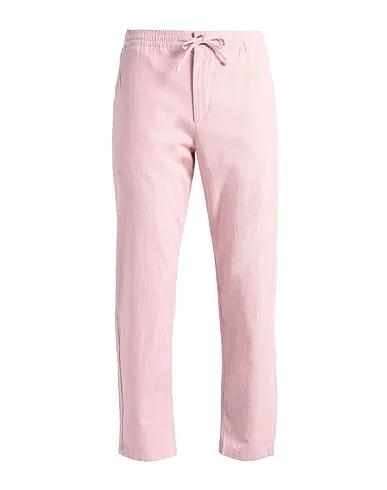 Pastel pink Cotton twill Casual pants