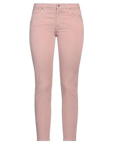 Pastel pink Cotton twill Denim pants