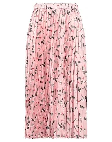 Pastel pink Cotton twill Midi skirt