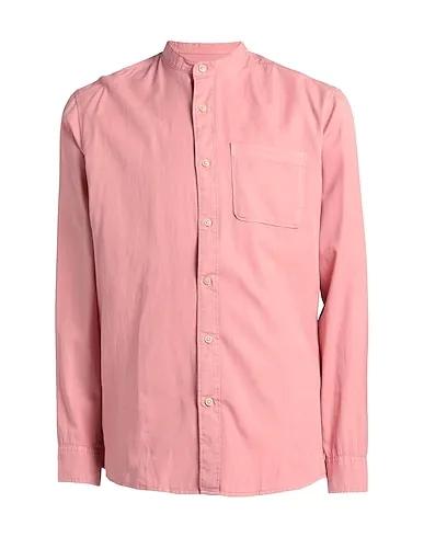 Pastel pink Cotton twill Solid color shirt