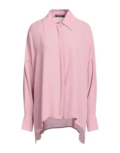 Pastel pink Crêpe Solid color shirts & blouses