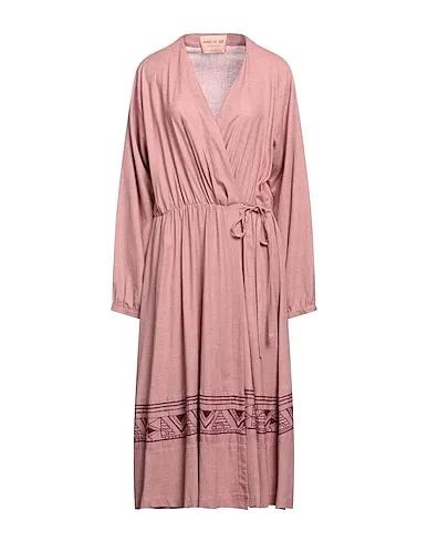Pastel pink Flannel Midi dress