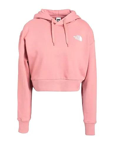 Pastel pink Hooded sweatshirt W TREND CROP HD ROSE DAWN,