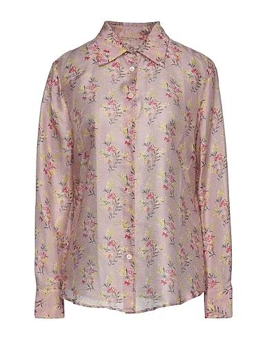 Pastel pink Jacquard Floral shirts & blouses