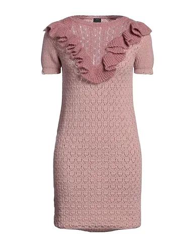 Pastel pink Knitted Short dress