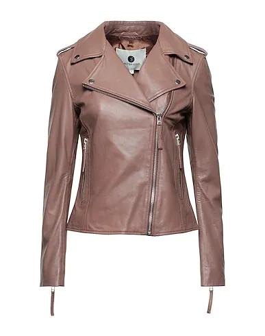 Pastel pink Leather Biker jacket