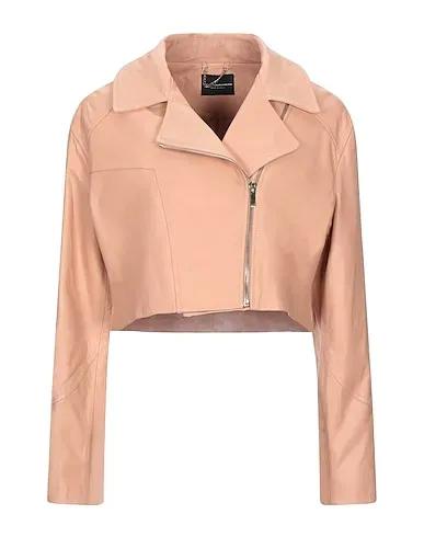 Pastel pink Leather Biker jacket